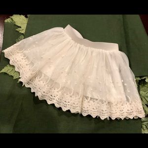 Pippa & Julie 3 Layer Cream Skirt - 24 month- EUC